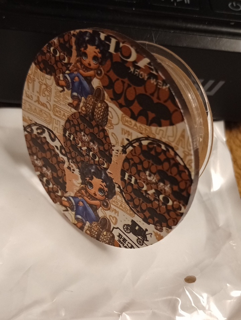PopSocket Stylish Design Phone Grip  Brown Pattern